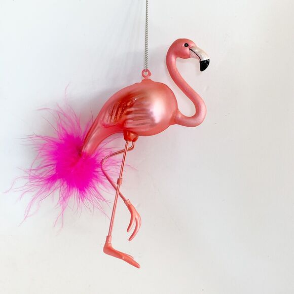 Bird Ornament Lot of 6 Christmas Pink Flamingo Owl Dove - Picture 8 of 8